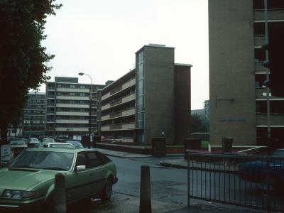View of Albert Starr House in foreground and William Evans House in background looking South  down Bush Road
