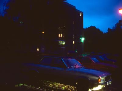 View of 7-storey blocks at night