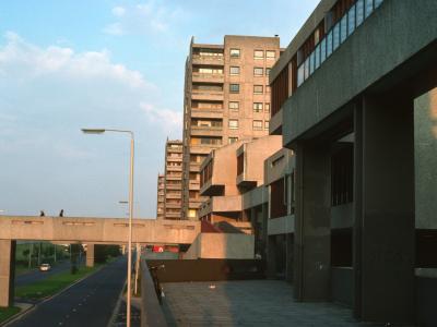view of 13-storey block in Thamesmead