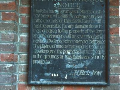 Notice outside Reynolds House