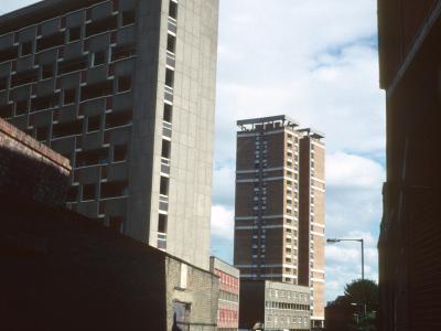 View of George Loveless House from Diss Street/Stamp Place with Sivill House in background