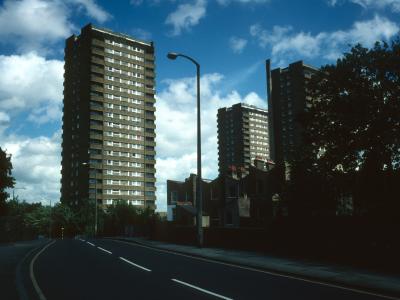 View of all three 20-storey blocks