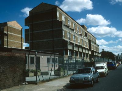 View of 6-storey blocks from Hewlett Road