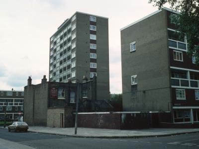 2-84 Clarkson Street in foreground and Stockton House in background