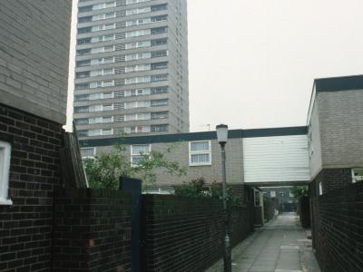 View of one 22-storey block