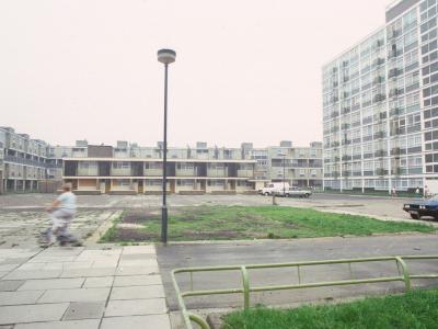 View of Odette Duval House with 3-storey blocks in background