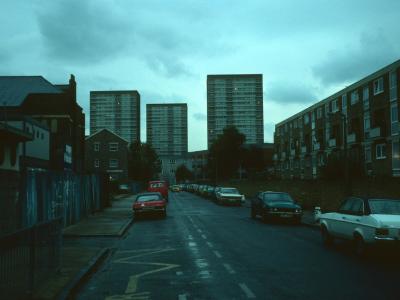 View of all three 22-storey blocks in Monteith Estate