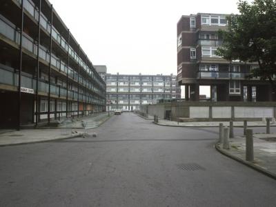 View of Hedley House on right and Talia House in background