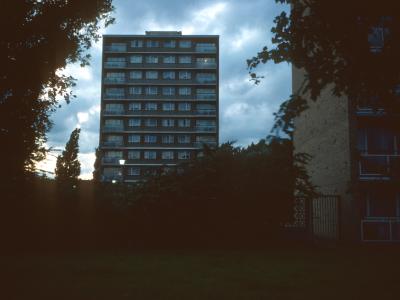 View of Rayner Tower and Burrell Tower