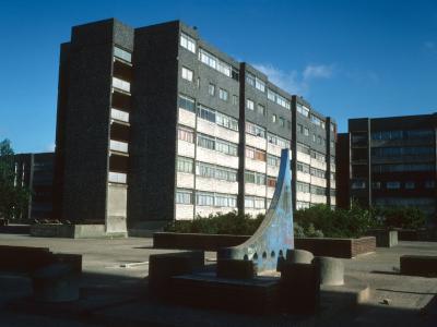 View of 7-storey block on Chingford Hall Estate