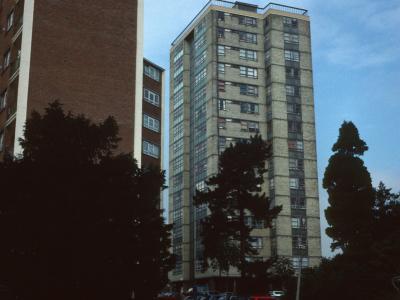 View of 146-256 Keevil Drive with 1-34 Stapleford Close in foreground