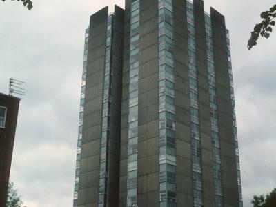 View of 24-storey block on Chalcots Estate