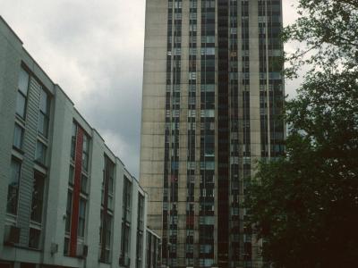 View of 24-storey block on Chalcots Estate