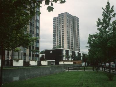 View of 24-storey blocks on Chalcots Estate