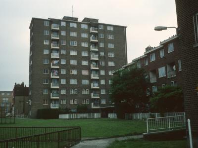 View of Faversham House with Brockham House/Rainham House on right of photo
