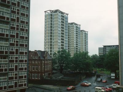View of three 20-storey blocks