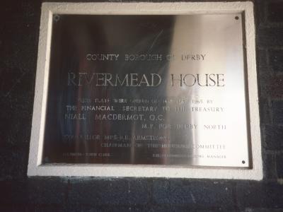 Plaque commemorating opening of Rivermead House