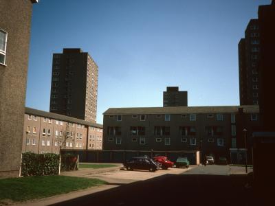 View of 18-storey blocks in Highfields redevelopment