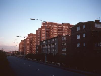 View of Queens Tower, High Tower, and Home Tower from Nechells Parkways