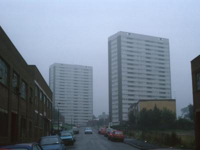 View of Brinklow Tower and Wilmcote Tower from Highgate Street