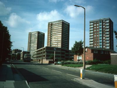 View of 15-storey block (on right) and 20-storey blocks - Redevelopment Site No. 4 - (on left) from Windmill Lane