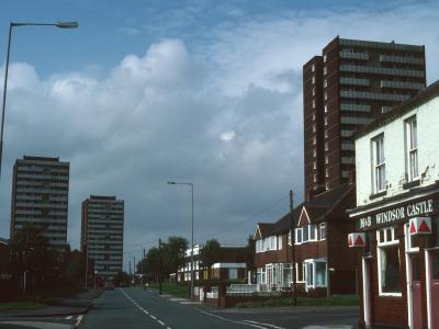 View of 17-storey blocks on Lyttleton Street and Sams Lane