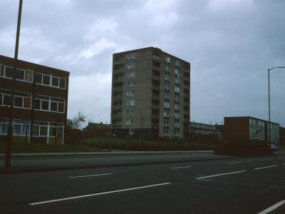 View of 9-storey block on Willenhall Road