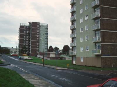 View of 12-storey blocks on Hartlebury Road