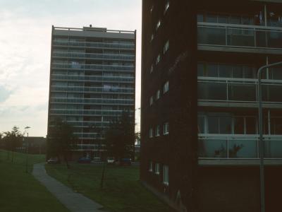 View of St Annes Court (foreground) and St Giles Court (background)