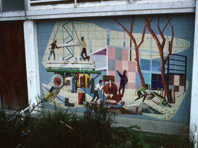 Mural at entrance to Birchfield Tower