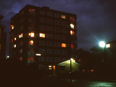 View of Perry Green House at night