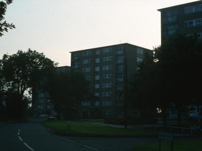 View from Arrow Walk (from right to left) of Loweswater House, Sandhurst House, and Waltham House