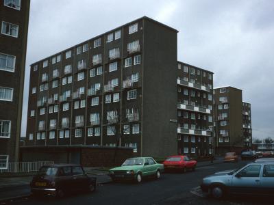 View of Lynton House in centre with Greenford House in foreground and Kingsbridge House in background