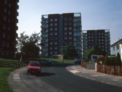 View of 10-storey blocks with Wellington House in centre
