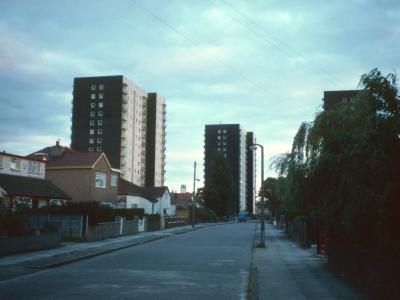 View of 15-storey blocks on Stavordale Road