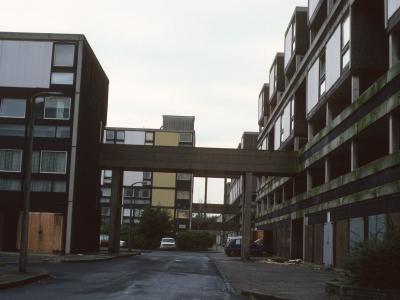View of 6-storey blocks in Hulme redevelopment, Stage 4
