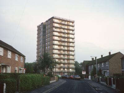 View of 13-storey block on Holly Way