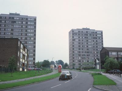 View of Southey Court and Castleton Court from Mancunian Road