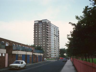 View of 16-storey block on Northumberland Street