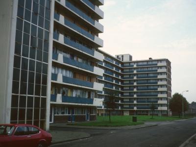 View of 9-storey blocks in Lower Kersal