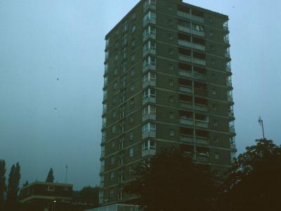 View of 13-storey block in Winn Gardens