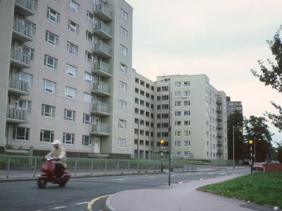 View of Mersey Mount blocks from Old Chester Road