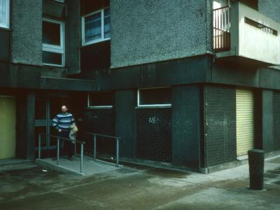 Entrance to block on Orchard Park Estate