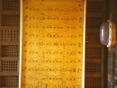Sign showing flat numbers in Coronation Court
