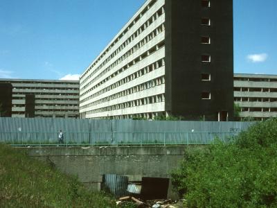 View of 8-storey blocks in Netherley