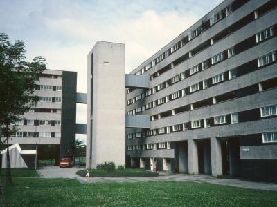 View of 8-storey blocks in Netherley