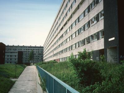 View of 8-storey blocks in Netherley