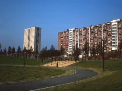 View of Netherfield Brow blocks with St George's Heights to left of image