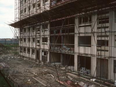 View of 22-storey block on Cantril Farm Estate