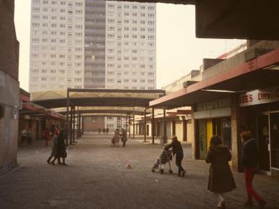 View of 22-storey block on Cantril Farm Estate